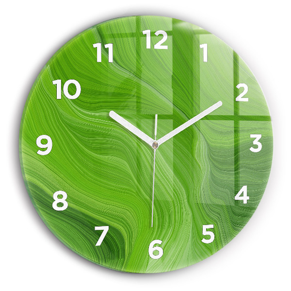 Kulaté skleněné hodiny s fotkou Moderní vlny