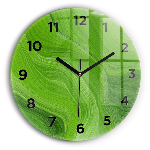 Kulaté skleněné hodiny s fotkou Moderní vlny