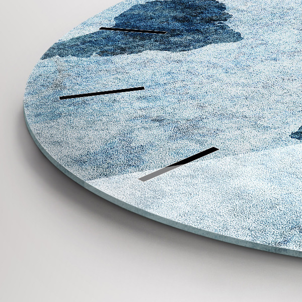 Kulaté skleněné hodiny s fotkou Malovaná mapa světa