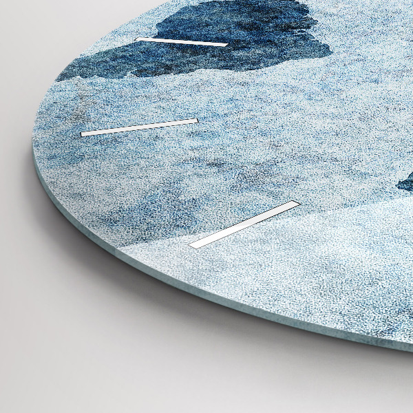 Kulaté skleněné hodiny s fotkou Malovaná mapa světa