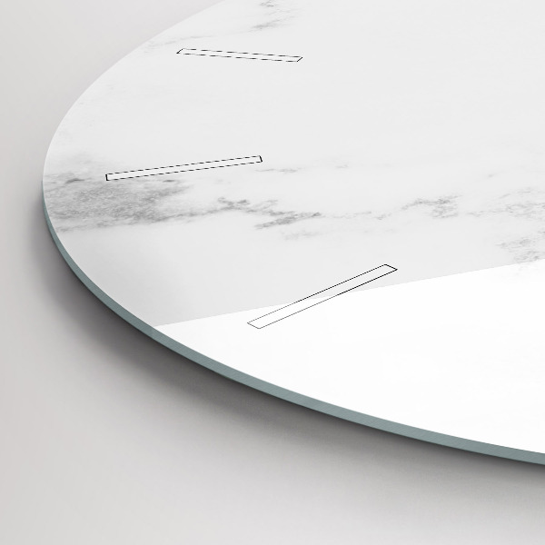 Kulaté skleněné hodiny s fotkou Elegantní mramor