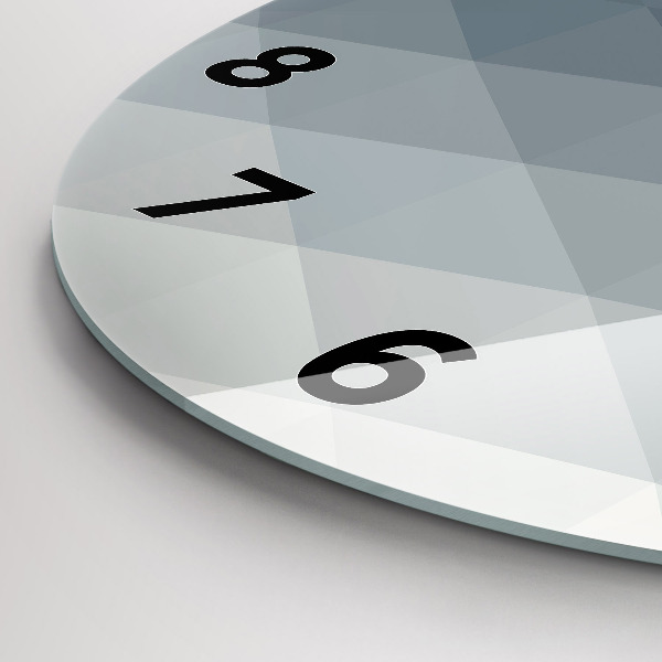 Kulaté skleněné hodiny s fotkou Šedá abstrakce