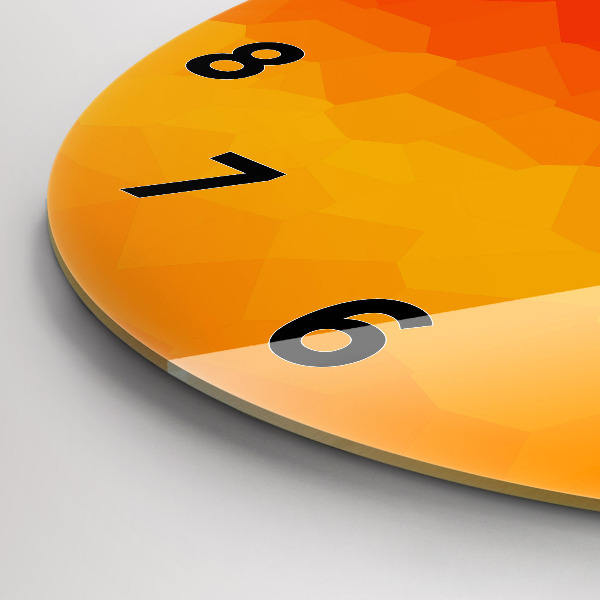 Kulaté skleněné hodiny s fotkou Barevná abstrakce