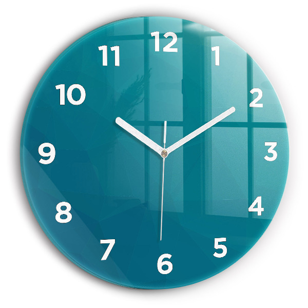 Kulaté skleněné hodiny s fotkou Mořská abstrakce