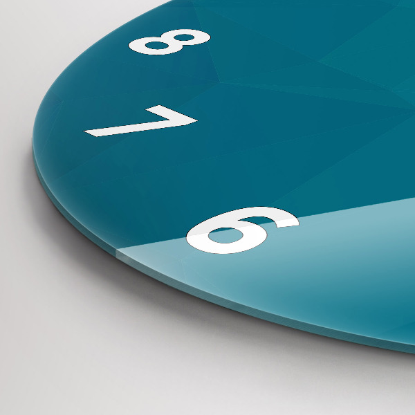 Kulaté skleněné hodiny s fotkou Mořská abstrakce