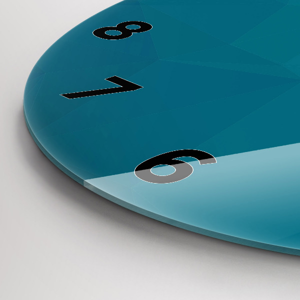 Kulaté skleněné hodiny s fotkou Mořská abstrakce