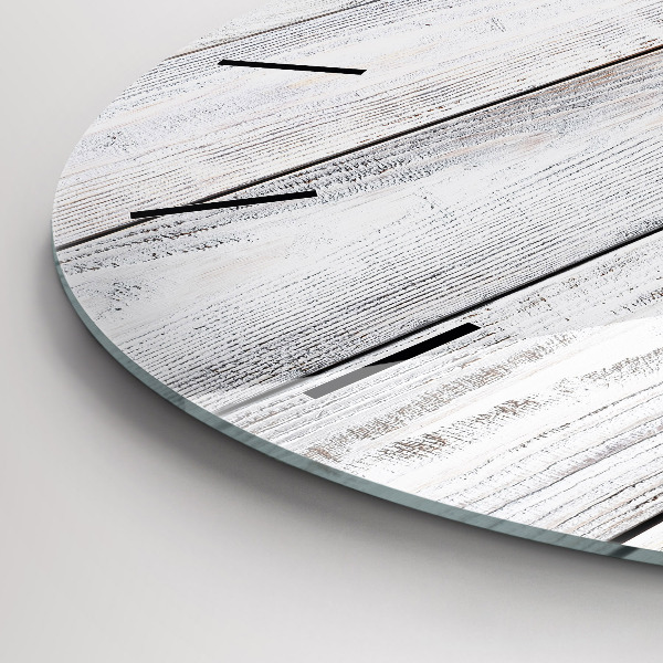 Kulaté skleněné hodiny s fotkou Malovaná prkna