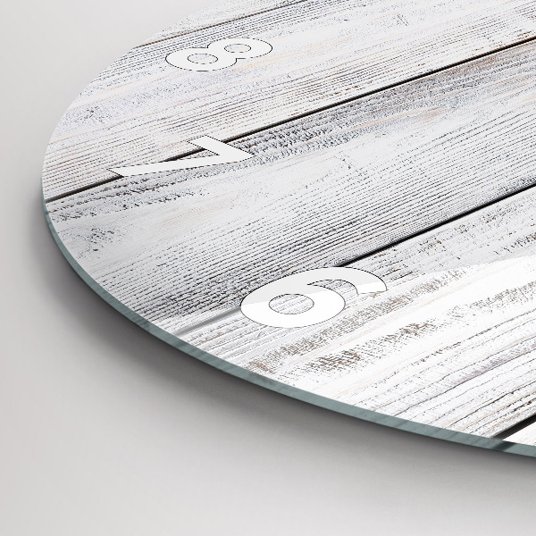 Kulaté skleněné hodiny s fotkou Malovaná prkna