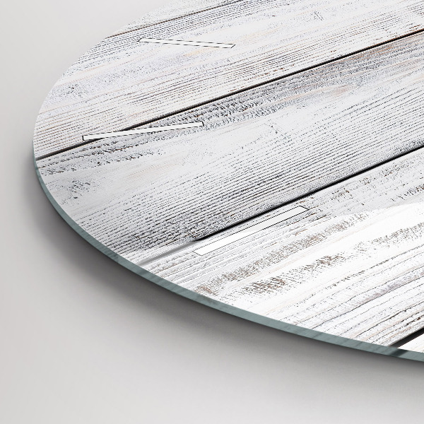 Kulaté skleněné hodiny s fotkou Malovaná prkna