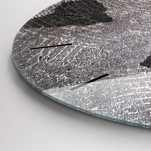 Kulaté skleněné hodiny s fotkou Betonová mapa světa