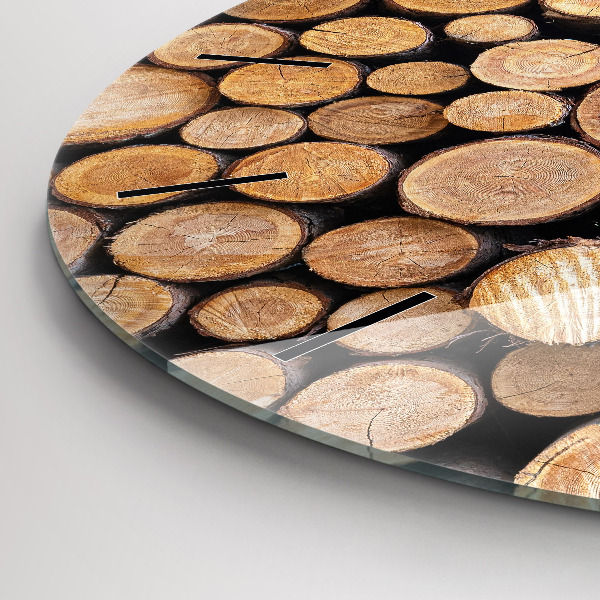 Kulaté skleněné hodiny s fotkou Kruhy stromů