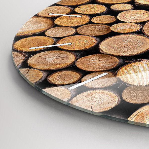 Kulaté skleněné hodiny s fotkou Kruhy stromů