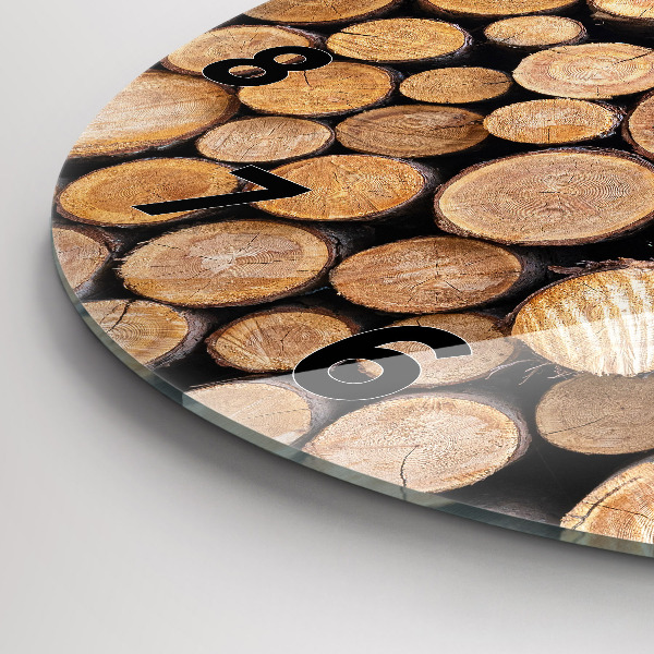 Kulaté skleněné hodiny s fotkou Kruhy stromů