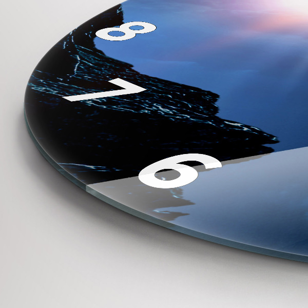 Kulaté skleněné hodiny s fotkou Velká galaxie