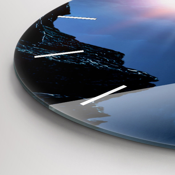 Kulaté skleněné hodiny s fotkou Velká galaxie