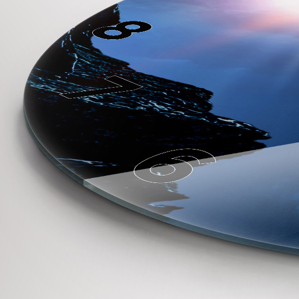 Kulaté skleněné hodiny s fotkou Velká galaxie