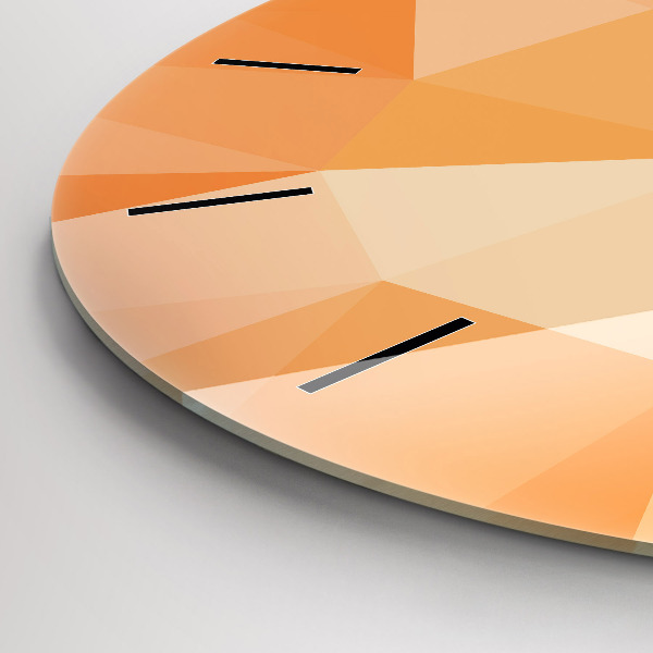Kulaté skleněné hodiny s fotkou Abstraktní trojúhelníky