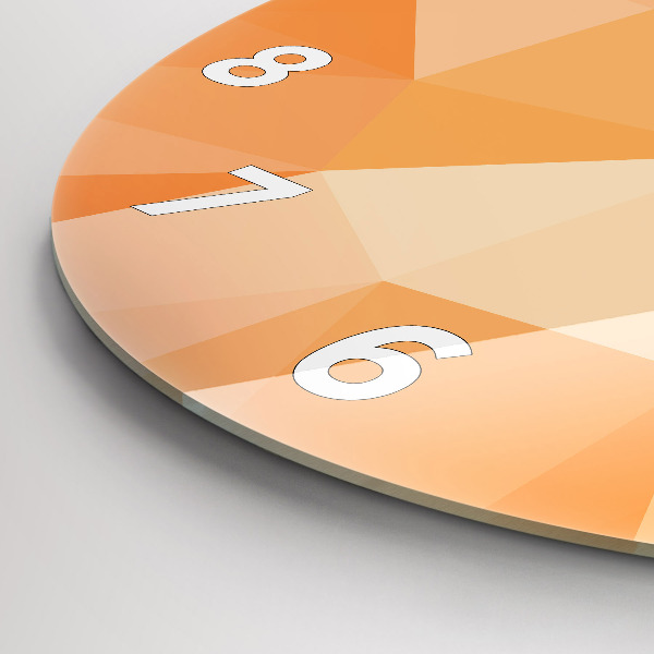 Kulaté skleněné hodiny s fotkou Abstraktní trojúhelníky