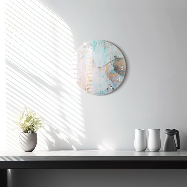 Kulaté skleněné hodiny s fotkou Abstraktní obraz