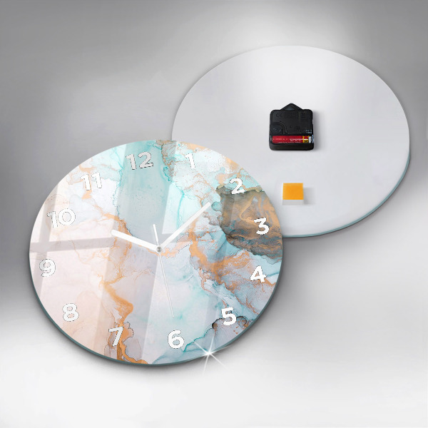 Kulaté skleněné hodiny s fotkou Abstraktní obraz