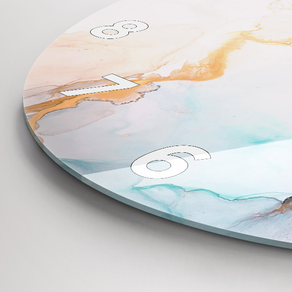 Kulaté skleněné hodiny s fotkou Abstraktní obraz