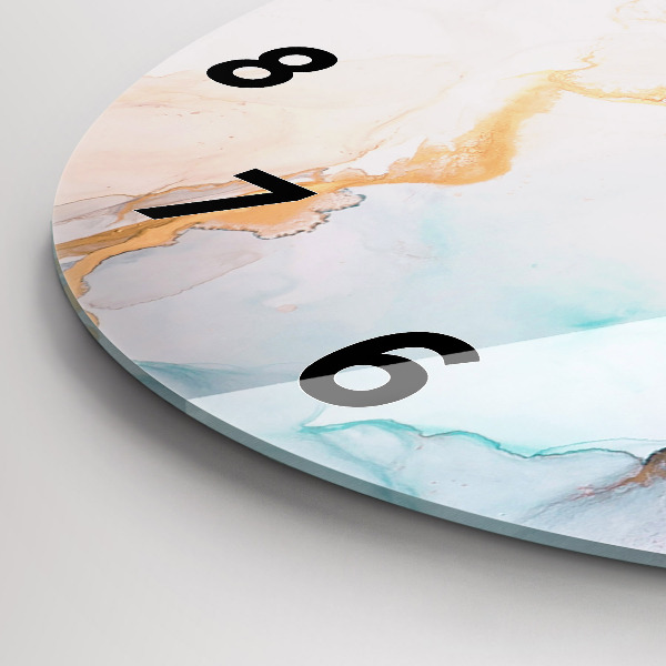 Kulaté skleněné hodiny s fotkou Abstraktní obraz