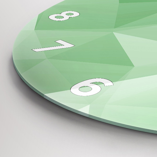 Kulaté skleněné hodiny s fotkou Trojúhelníky abstraktní