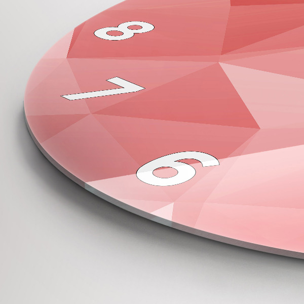 Kulaté skleněné hodiny s fotkou Trojúhelníky abstraktní