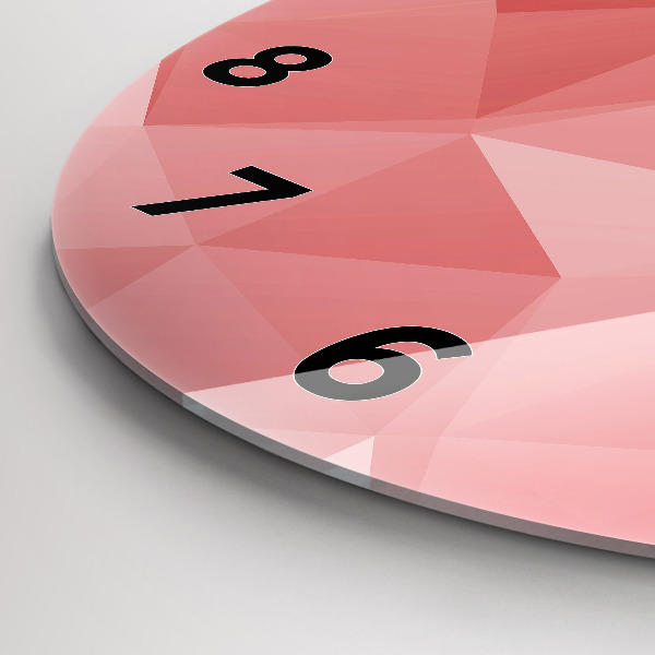 Kulaté skleněné hodiny s fotkou Trojúhelníky abstraktní