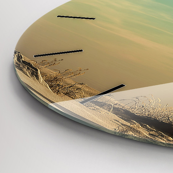 Kulaté skleněné hodiny s fotkou Slon na stromě