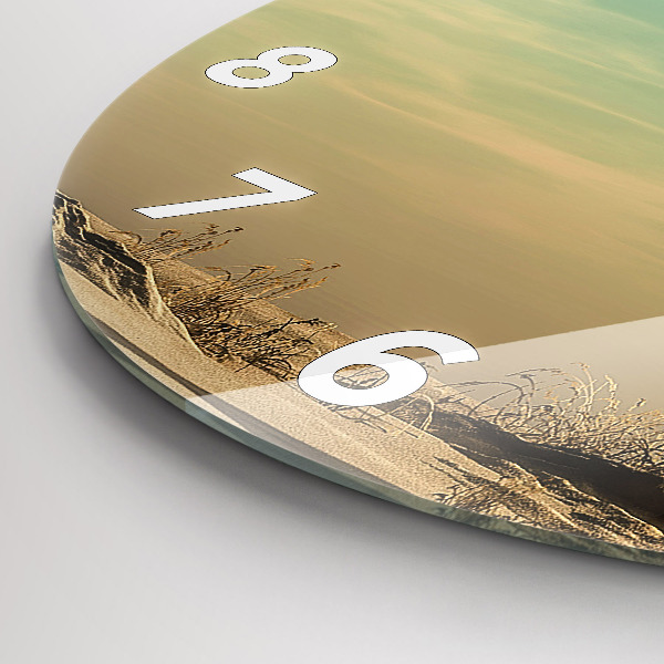 Kulaté skleněné hodiny s fotkou Slon na stromě