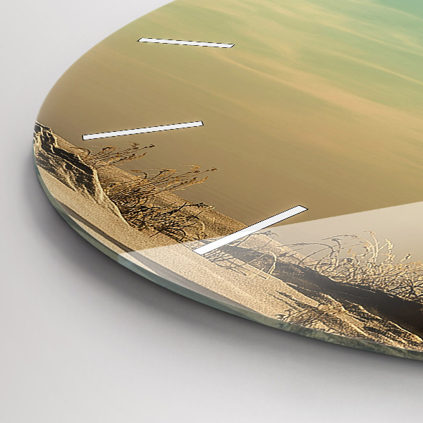 Kulaté skleněné hodiny s fotkou Slon na stromě