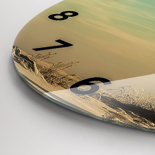 Kulaté skleněné hodiny s fotkou Slon na stromě