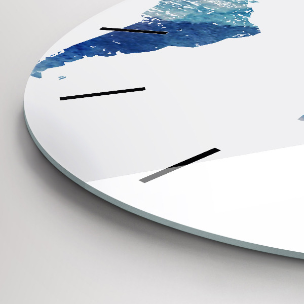 Kulaté skleněné hodiny s fotkou Mapa světa