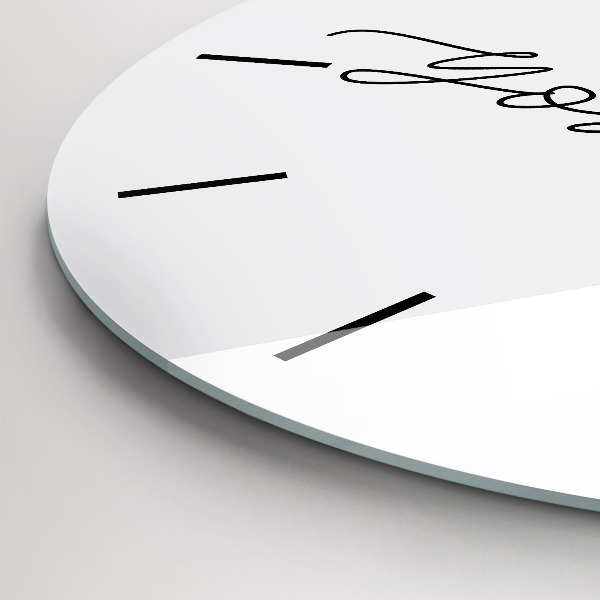 Kulaté skleněné hodiny s fotkou Nápis Buď sám sebou