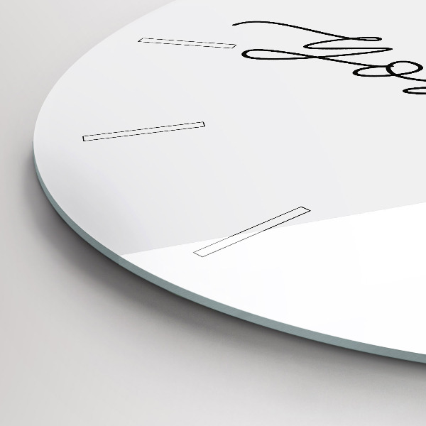 Kulaté skleněné hodiny s fotkou Nápis Buď sám sebou