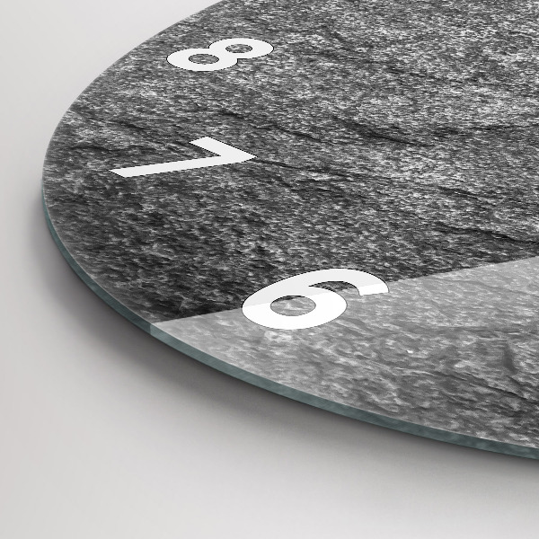 Kulaté skleněné hodiny s fotkou Sopečná skála