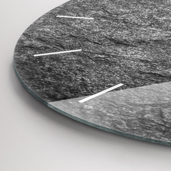 Kulaté skleněné hodiny s fotkou Sopečná skála