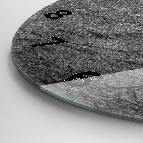 Kulaté skleněné hodiny s fotkou Sopečná skála