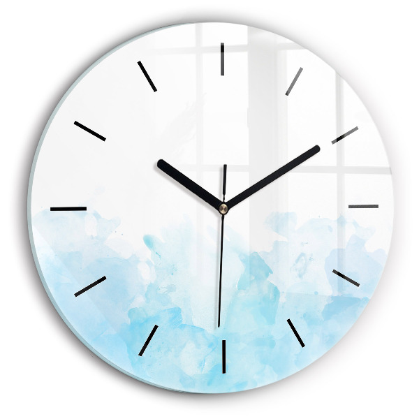 Kulaté skleněné hodiny s fotkou Malované skvrny