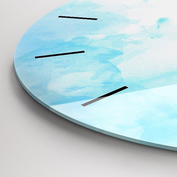 Kulaté skleněné hodiny s fotkou Malované skvrny