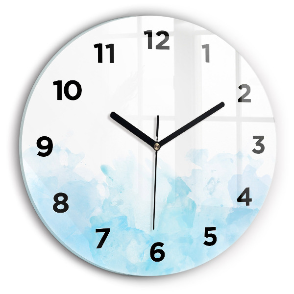 Kulaté skleněné hodiny s fotkou Malované skvrny