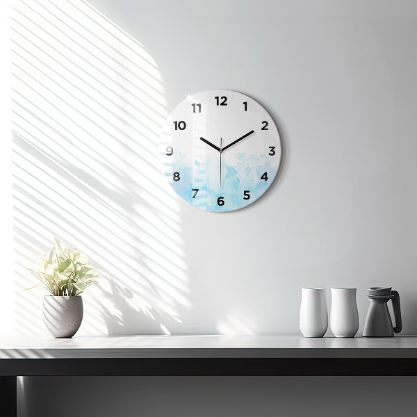 Kulaté skleněné hodiny s fotkou Malované skvrny