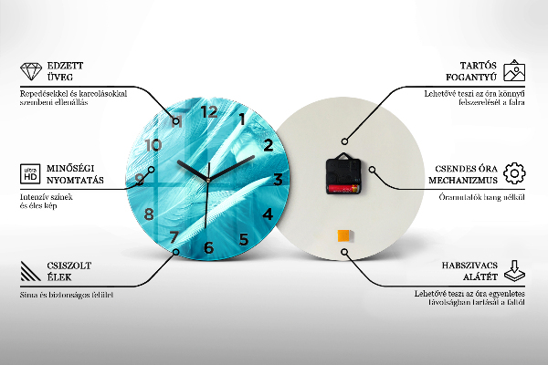 Kulaté skleněné hodiny s fotkou Pastelová abstrakce