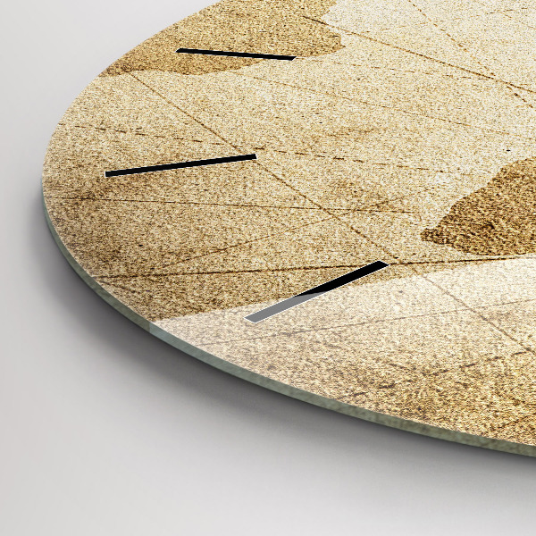 Kulaté skleněné hodiny s fotkou Vintage mapa světa