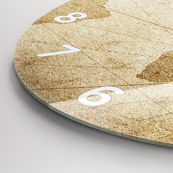 Kulaté skleněné hodiny s fotkou Vintage mapa světa