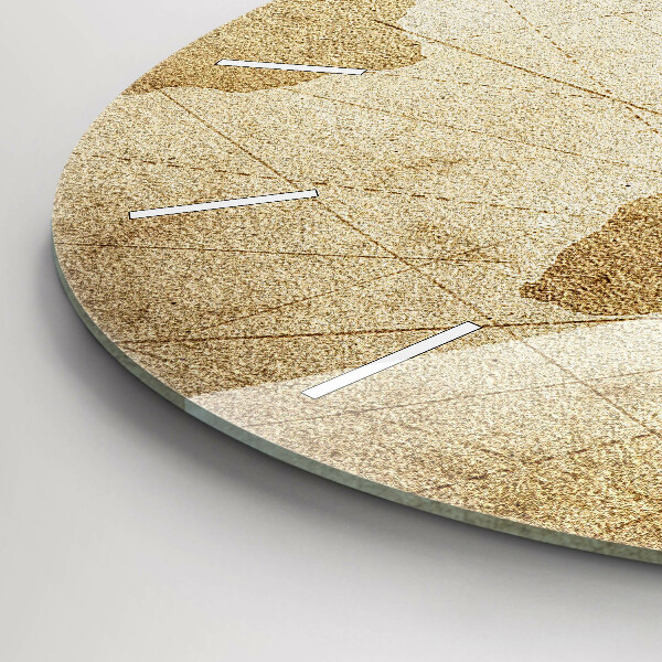 Kulaté skleněné hodiny s fotkou Vintage mapa světa