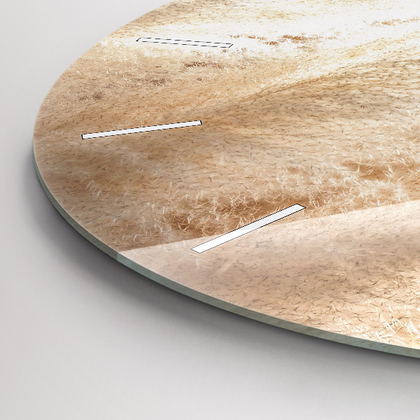 Kulaté skleněné hodiny s fotkou Obilný klas