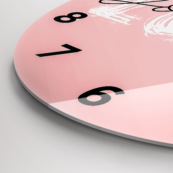 Kulaté skleněné hodiny s fotkou Nápis Miluj se