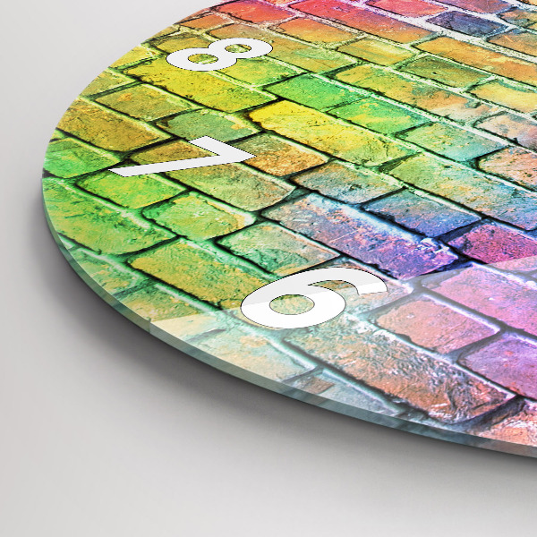 Kulaté skleněné hodiny s fotkou Malovaná zeď